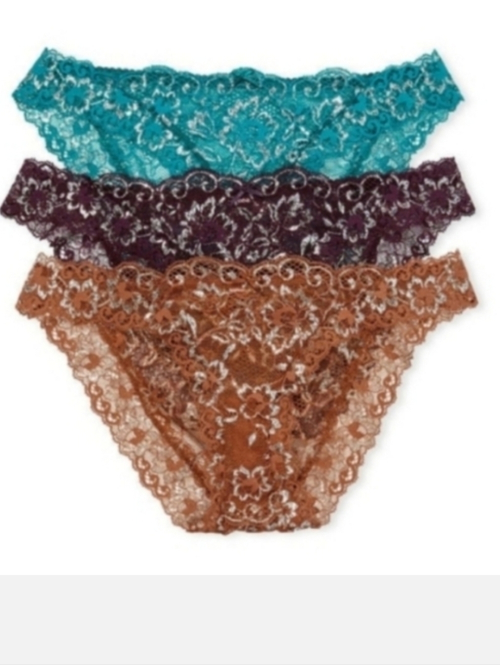 Victoria's secret dream Angel's 3 pack shimmer lace cheekini panties XSMALL